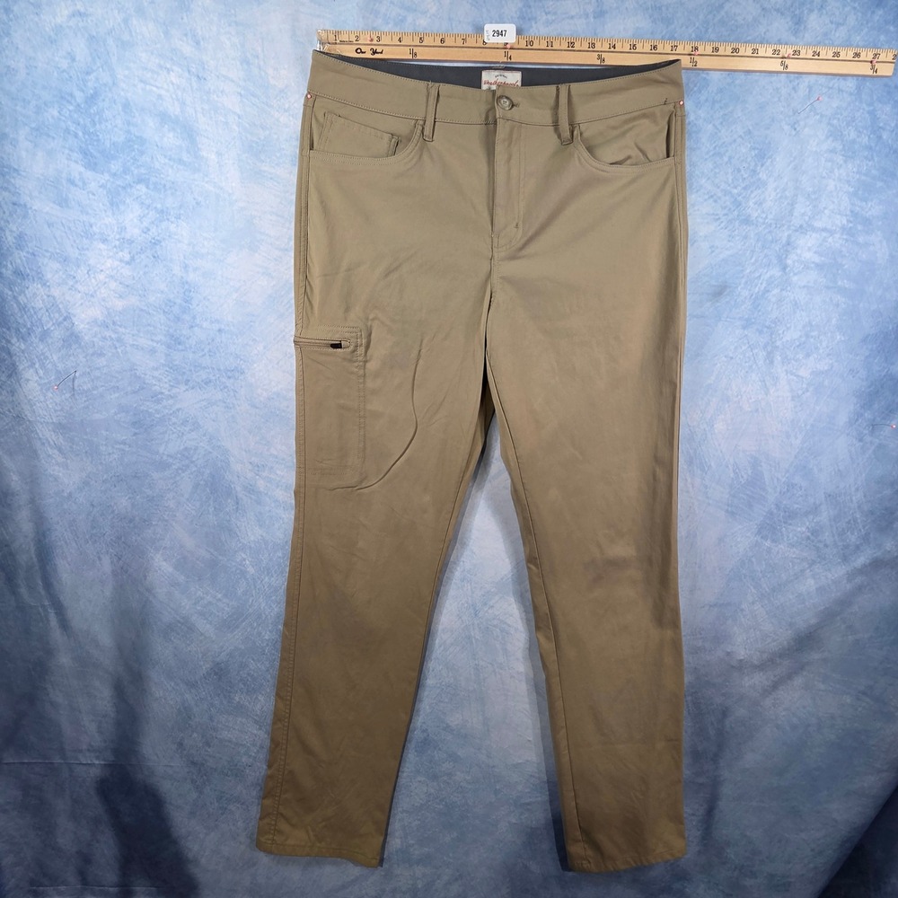 Weatherproof Vintage Mens Regular Fit Khaki Pants Tan 34x34 Side Zip Pocket